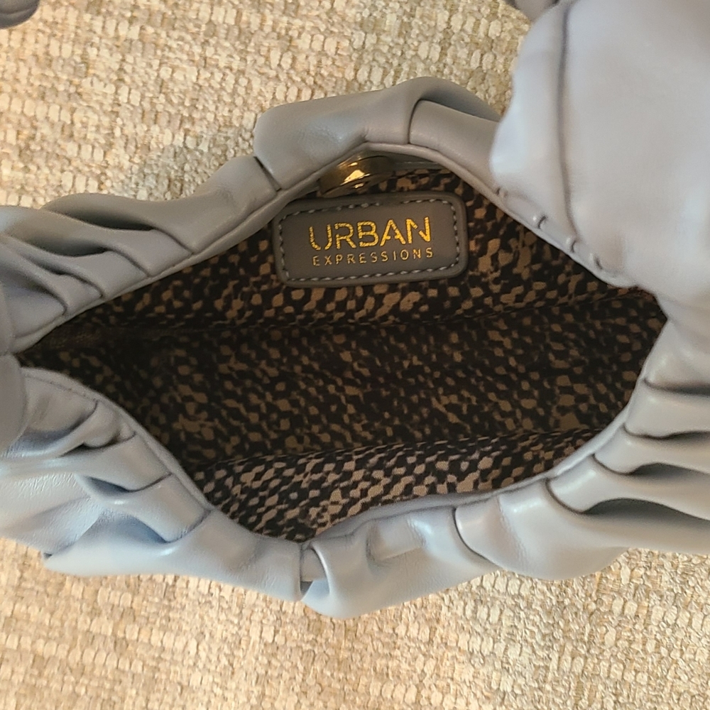 Used Once!- URBAN EXPRESSIONS -Cute Powder Blue Women's Bag- Snap Closure. - Picture 6 of 6